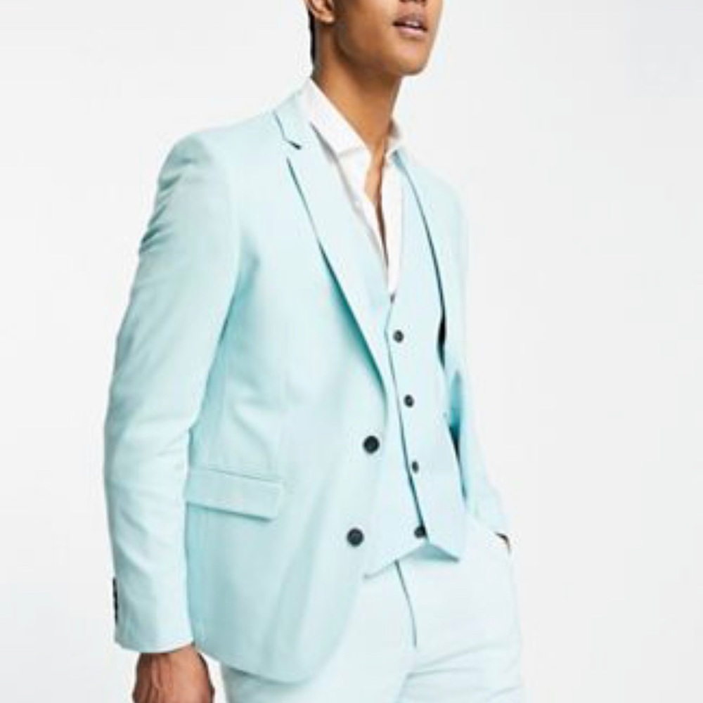 Icy blue suit jacket